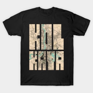 Kolkata, India City Map Typography - Vintage T-Shirt